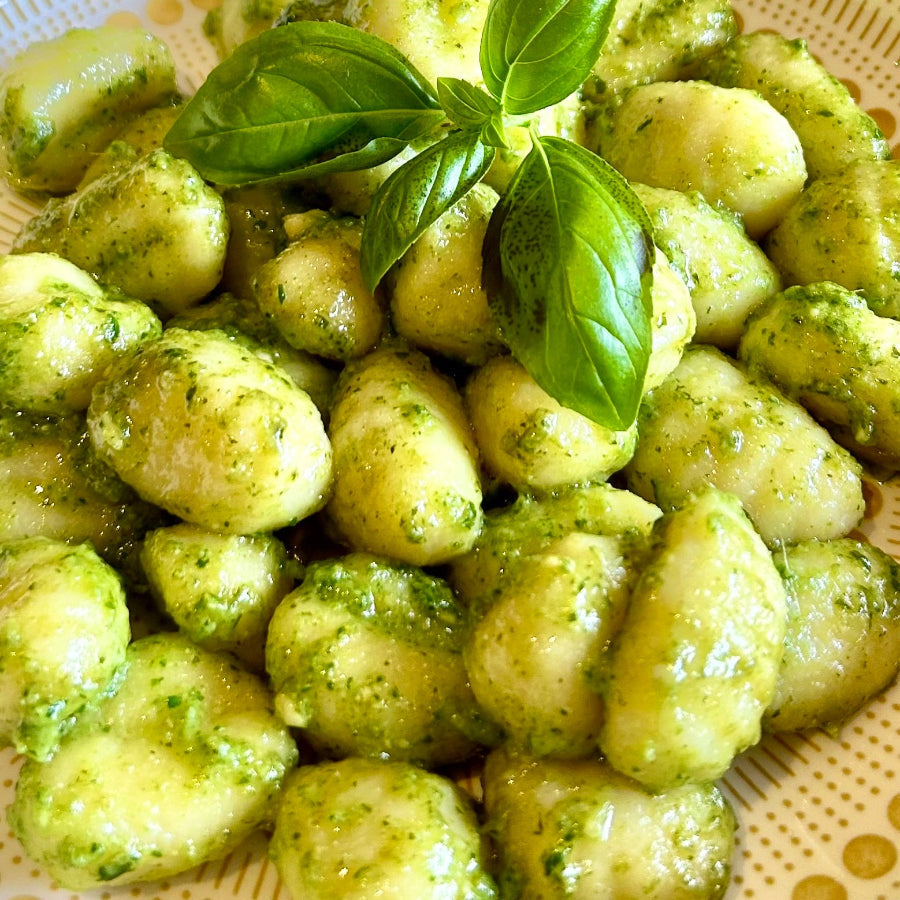 Homemade Fresh Pesto with Gnocchi, Dill Lemon & Garlic Fresh Herb Salt