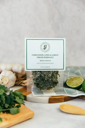 Coriander, Lime and Garlic Fresh Herb Sea Salt Seasoning Refill Pouch 100g