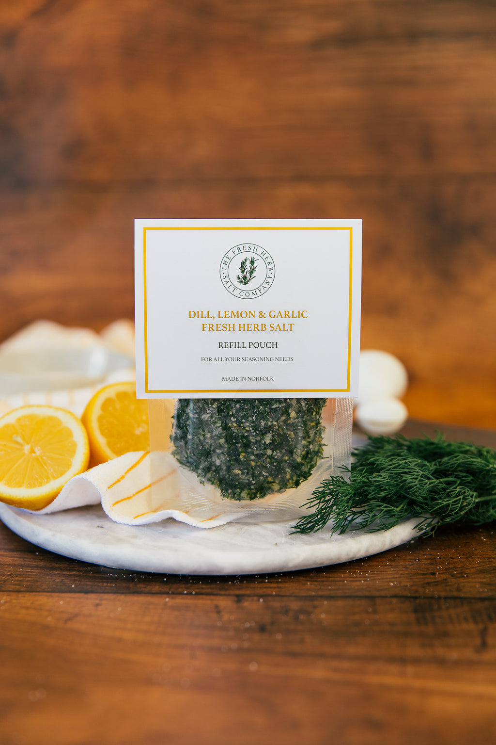 100g pouch of Dill Lemon Garlic Herb Sea Salt - Versatile seasoning for all recipes"