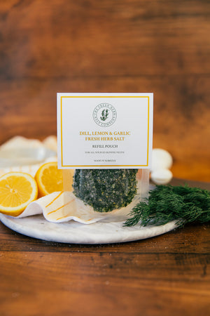 100g pouch of Dill Lemon Garlic Herb Sea Salt - Versatile seasoning for all recipes"